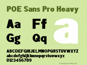 POE Sans Pro Heavy Version 1.00 January 10, 2016, initial release图片样张