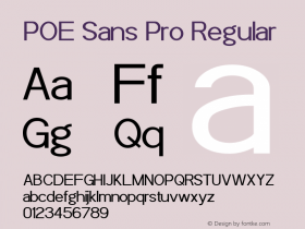 POE Sans Pro Regular Version 1.00 January 1, 2016, initial release图片样张