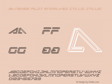 Banshee Pilot Engraved Italic Italic Version 1.0; 2016 Font Sample