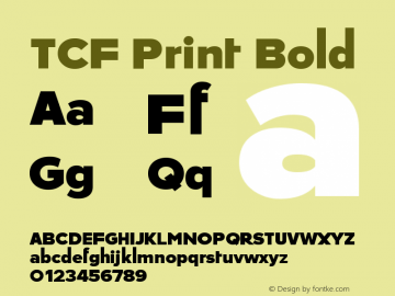 TCF Print Bold Version 1.00 June 6, 2015, initial release图片样张