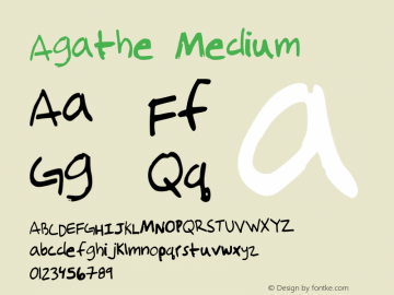 Agathe Medium Version 001.000 Font Sample