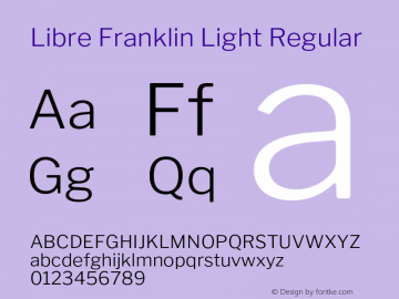 Libre Franklin Light Regular Version 1.001;PS 001.001;hotconv 1.0.88;makeotf.lib2.5.64775 Font Sample