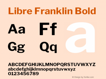 Libre Franklin Bold Version 1.001; ttfautohint (v1.4.1) Font Sample