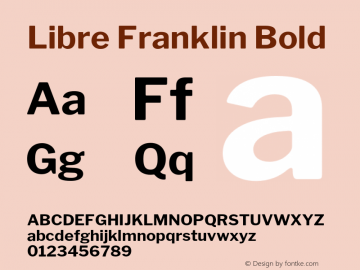 Libre Franklin Bold Version 1.001;PS 001.001;hotconv 1.0.88;makeotf.lib2.5.64775 Font Sample