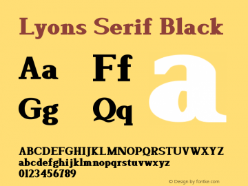 Lyons Serif Black Version 1.00 Font Sample