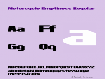 Motorcycle Emptiness Regular 2 Font Sample