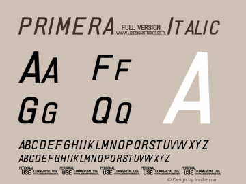 PRIMERA Italic Version 1.00 March 1, 2016, initial release Font Sample