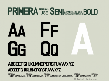 PRIMERA Semi-bold Version 1.00 March 1, 2016, initial release Font Sample