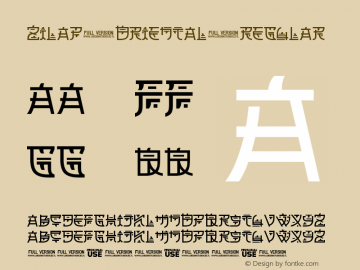 Zilap Oriental Regular Version 1.00 March 2, 2016, initial release图片样张