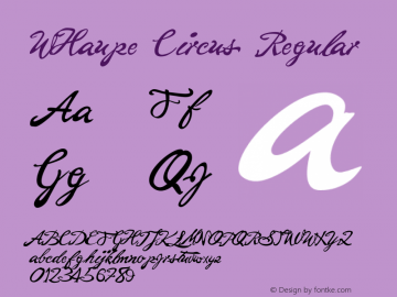 WHaupe Circus Regular Unknown Font Sample