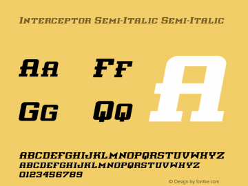 Interceptor Semi-Italic Semi-Italic Version 2.0; 2016图片样张