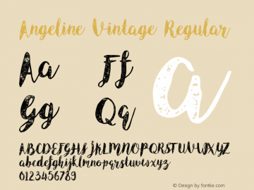 Angeline Vintage Regular Version 1.000;PS 001.001;hotconv 1.0.56 Font Sample