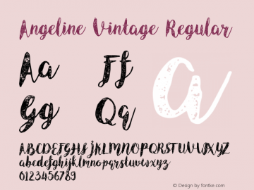 Angeline Vintage Regular Unknown Font Sample