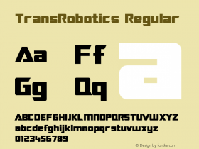 TransRobotics Regular Macromedia Fontographer 4.1 3/12/99图片样张