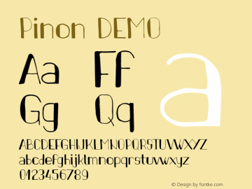 Pinon DEMO Version 1.00 April 10, 2016, initial release Font Sample