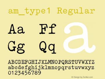 am_type1 Regular Version 1.0 (2016) Font Sample