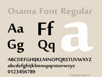 Osama Font Regular Version 1.000;PS 003.000;hotconv 1.0.70;makeotf.lib2.5.58329 Font Sample