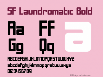 SF Laundromatic Bold ver 1.0; 2000. Freeware for non-commercial use. Font Sample