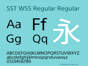 SST W55 Regular Regular Version 1.01图片样张