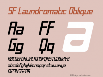 SF Laundromatic Oblique Version 1.1 Font Sample