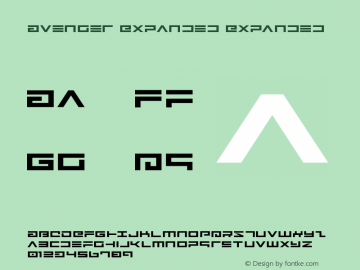Avenger Expanded Expanded Version 2.0; 2016 Font Sample