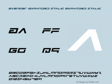 Avenger Expanded Italic Expanded Italic Version 2.0; 2016图片样张