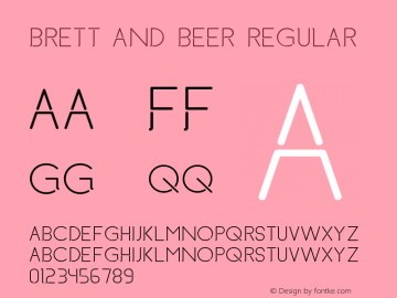 Brett and Beer Regular Unknown Font Sample