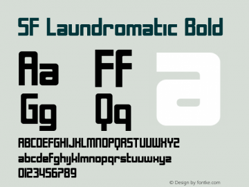 SF Laundromatic Bold ver 1.0; 2000. Font Sample