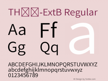 TH黑體-ExtB Regular Unicode8.0/150926图片样张