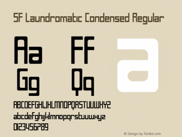 SF Laundromatic Condensed Regular Version 1.1 Font Sample