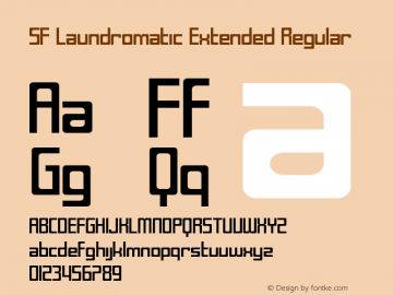 SF Laundromatic Extended Regular ver 1.0; 2000. Freeware for non-commercial use. Font Sample