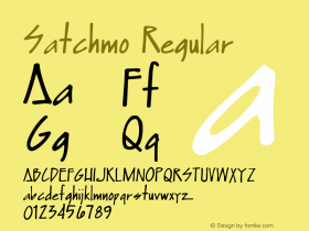 Satchmo Regular Macromedia Fontographer 4.1 2000-03-12 Font Sample