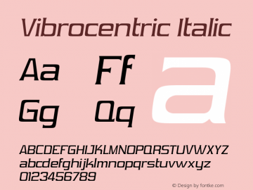 Vibrocentric Italic OTF 3.000;PS 001.001;Core 1.0.29 Font Sample