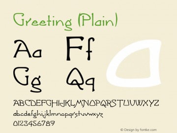 Greeting (Plain) 001.000 Font Sample