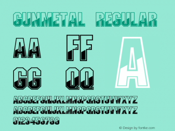 Gunmetal Regular Version 1.03 Font Sample
