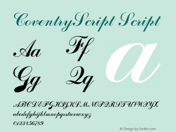 CoventryScript Script 8/21/87 11:46:01 AM Font Sample