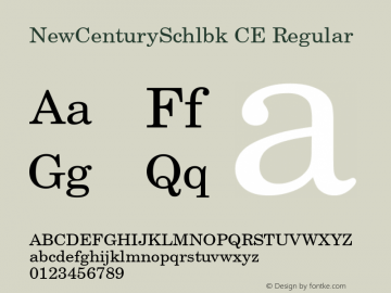 NewCenturySchlbk CE Regular 1.000; 02-13-95 Font Sample