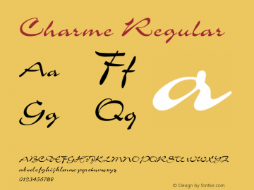 Charme Regular Altsys Metamorphosis:9/10/91 Font Sample