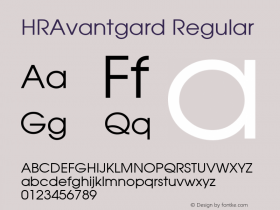 HRAvantgard Regular Altsys Metamorphosis:4/21/92 Font Sample