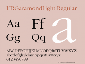 HRGaramondLight Regular Altsys Metamorphosis:4/28/92图片样张