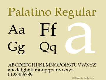 Palatino Regular 1.0图片样张