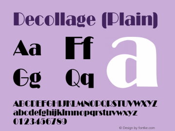 Decollage (Plain) 001.001 Font Sample