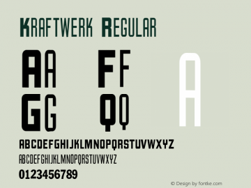 Kraftwerk Regular Version 001.000 Font Sample