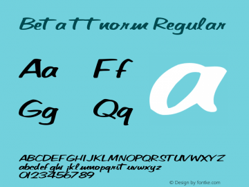 Beta ttnorm Regular Altsys Metamorphosis:10/27/94 Font Sample