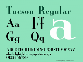 Tucson Regular Unknown Font Sample