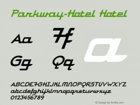 Parkway-Hotel Hotel Version 1.00 Font Sample