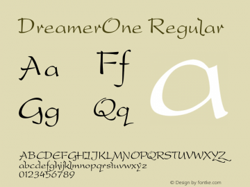 DreamerOne Regular Version 1.00 Font Sample