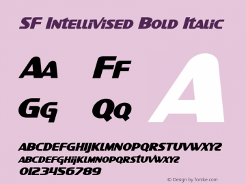 SF Intellivised Bold Italic v1.0 - Freeware图片样张