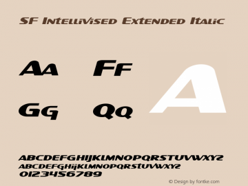 SF Intellivised Extended Italic v1.0 - Freeware Font Sample