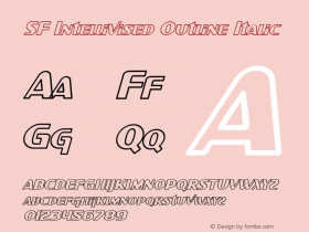 SF Intellivised Outline Italic ver 1.0; 1999. Freeware.图片样张